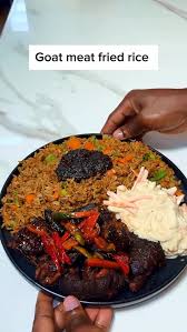 Goat meat Rice and salad
